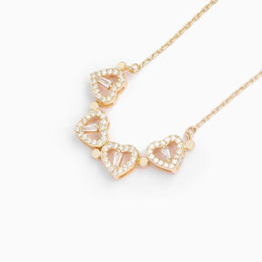 Para a Minha linda neta – Colar 2em1 trevo e corações Banhado a Ouro 18K  NOA_CLOVERIE