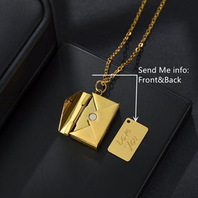 Colar Carta Eu Te Amo Dourado