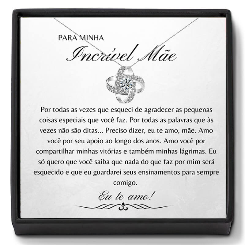 Colar Incrível Mãe™ (Prata Tibetana + Textinho)