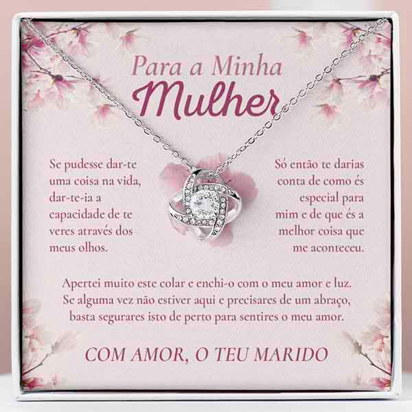 Para a Minha Mulher – Colar banhado a ouro branco 14k com cristais de zirconia cúbica EVIE