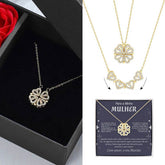 Para a Minha Mulher – Colar Trevo Banhado a Ouro 18k 2em1 - Com Caixa Especial