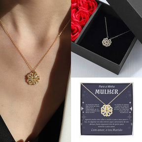 Para a Minha Mulher – Colar Trevo Banhado a Ouro 18k 2em1 - Com Caixa Especial