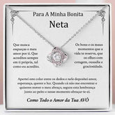 Para a Minha Querida Neta – Colar banhado a ouro branco 14k com cristais de zirconia cúbica ZOE