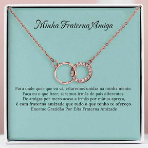 Minha Fraterna Amiga – Colar em ouro rosa com cristais de zircónias cúbicas NILAH_FOREVERNECKLACE