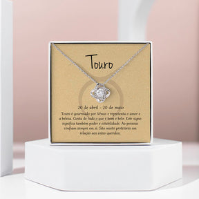 Cartão Zodíaco – Colar banhado a ouro branco 14k TAURUS