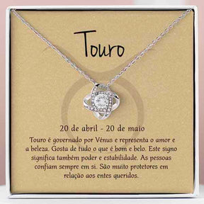 Cartão Zodíaco – Colar banhado a ouro branco 14k TAURUS