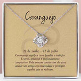 Cartão Zodíaco – Colar banhado a ouro branco 14k CANCER