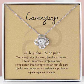 Cartão Zodíaco – Colar banhado a ouro branco 14k CANCER