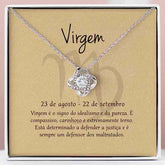 Cartão Zodíaco – Colar banhado a ouro branco 14k VIRGO