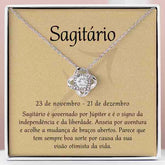 Cartão Zodíaco –Colar banhado a ouro branco 14k SAGITARIUS