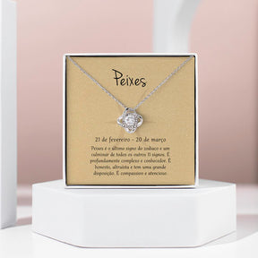 Cartão Zodíaco – Colar banhado a ouro branco 14k PISCES