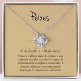 Cartão Zodíaco – Colar banhado a ouro branco 14k PISCES