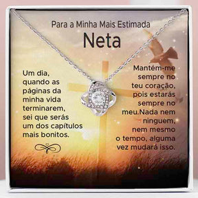 Para a Minha Querida Neta – Colar banhado a ouro branco 14k com cristais de zirconia cúbica VEGA