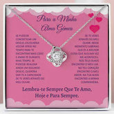 Para a Minha Alma Gémea – Colar banhado a ouro branco 14k com cristais de zirconia cúbica LOVE