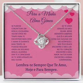 Para a Minha Alma Gémea – Colar banhado a ouro branco 14k com cristais de zirconia cúbica LOVE