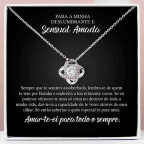 Para a Minha Deslumbrante e Sensual Amada – Colar banhado a ouro branco 14k com cristais de zirconia cúbica LUX
