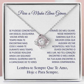 Para a Minha Alma Gémea – Colar banhado a ouro branco 14k com cristais de zirconia cúbica SONA