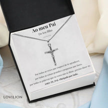 Para o meu Pai - Colar Cruz Banhado a Prata (com dedicatória à escolha)
