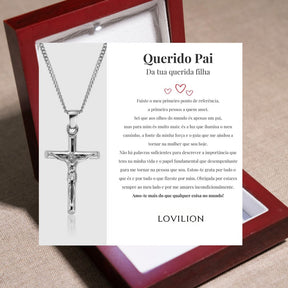 Para o meu Pai - Colar Cruz Banhado a Prata (com dedicatória à escolha)