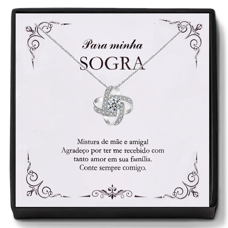 Para a Minha Sogra – Colar banhado a ouro branco 14k com cristais de zirconia cúbica TERRA