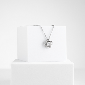 Para a Minha Mãe - Colar banhado a ouro branco 14k com cristais de zirconia cúbica OLIVIA