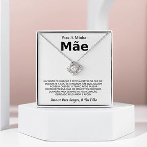 Para a Minha Mãe - Colar banhado a ouro branco 14k com cristais de zirconia cúbica OLIVIA