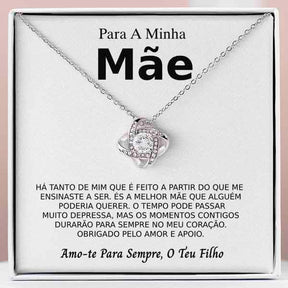 Para a Minha Mãe - Colar banhado a ouro branco 14k com cristais de zirconia cúbica OLIVIA