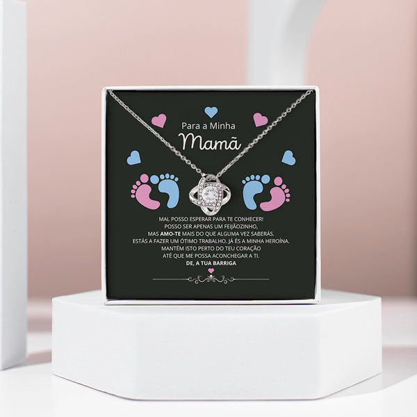Para a Minha Mamã - Colar banhado a ouro branco 14k com cristais de zirconia cúbica FIONA